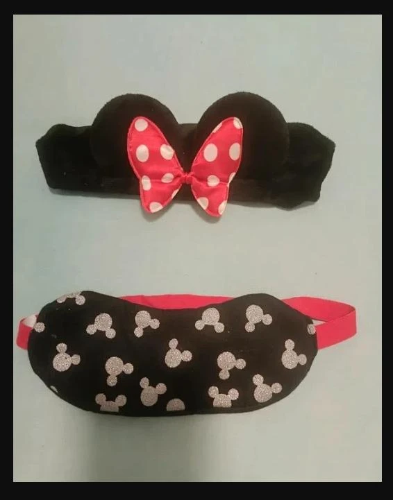Minnie Headband with Bow and Ears and Sleep Mask, New – photo 3